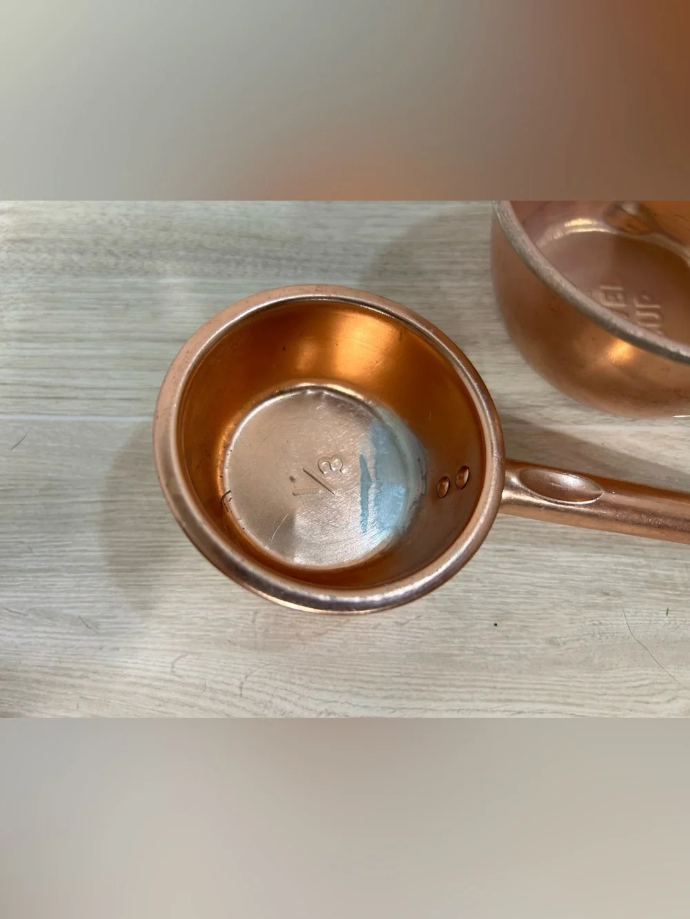 Vintage Color Craft Copper Anodized Measuring Cups Solid Copper Pouring Jug Set